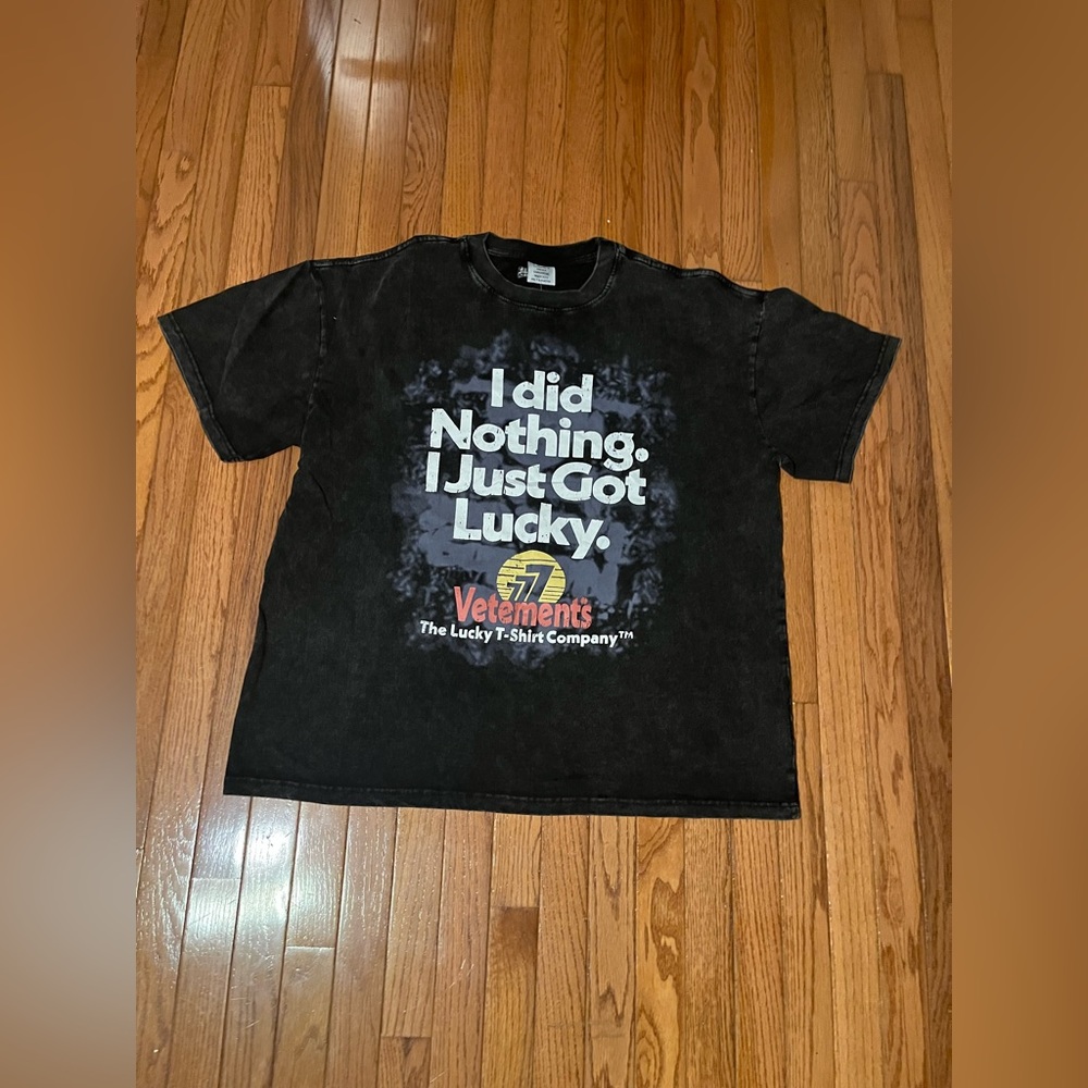 Vetements I Got Lucky T-Shirt Washed Black